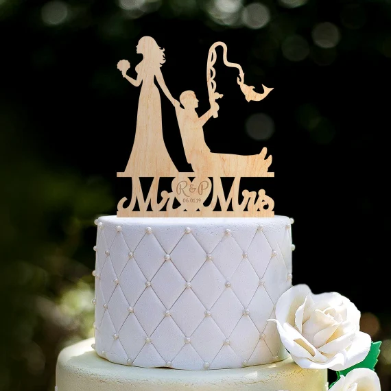 Cake topper in legno